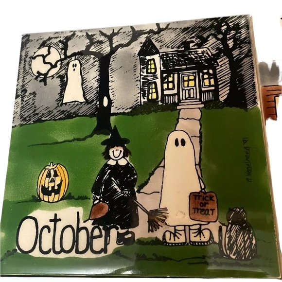 H&R JOHNSON Calendar Tile Trivet England Set Of 6 Collectibles Wall Decor - Picture 2 of 11